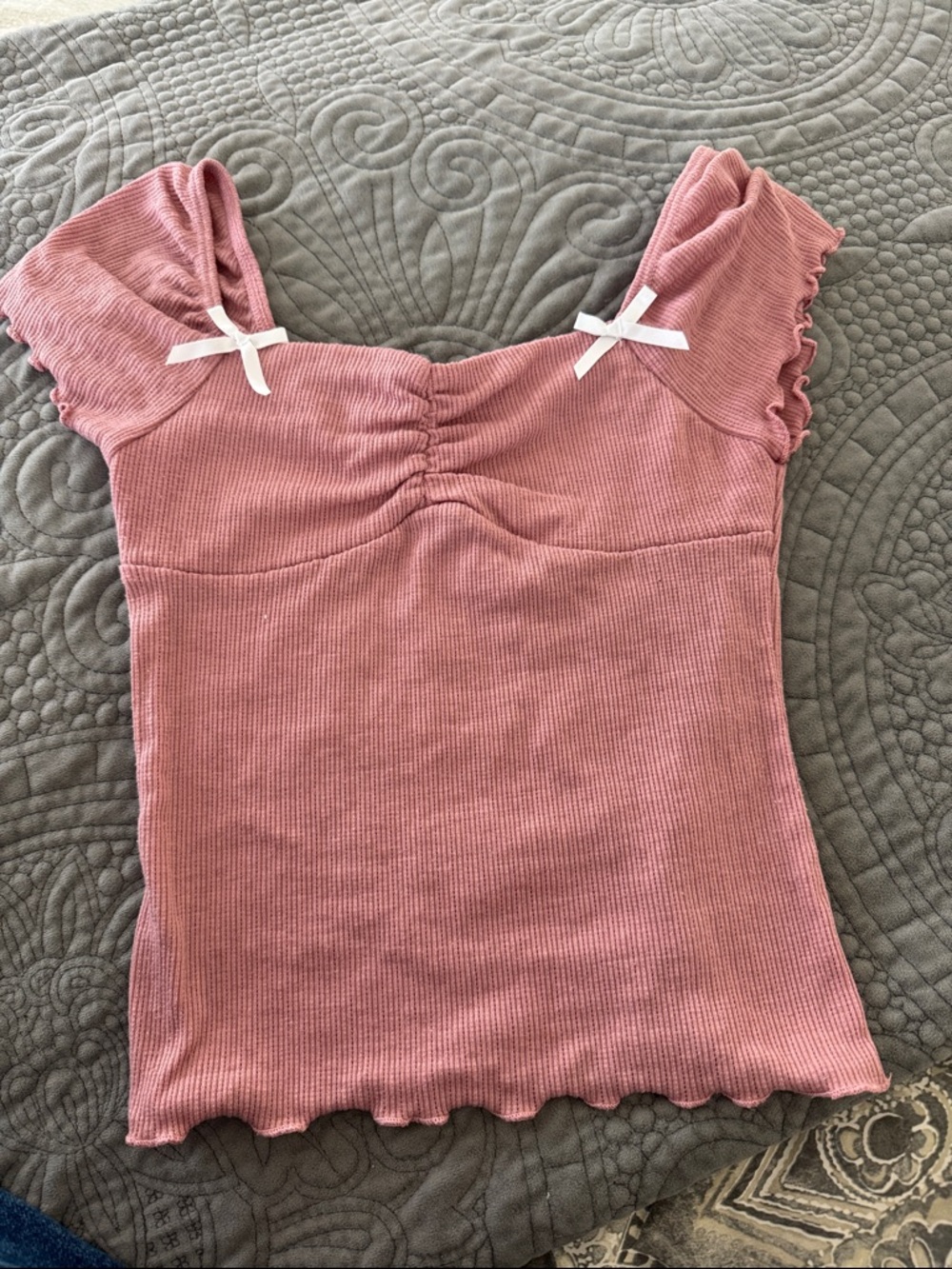 RSQ Dusty Rose Ribbed Flutter-Sleeve Camisole